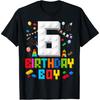 T-shirt pour garçon 6ème anniversaire Maître Bâtisseur 6 Ans Briques de Construction
