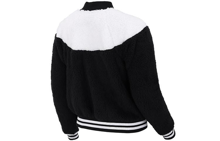 Nike Velvet Jackets Women's Black/White Baseball Collar Moderate CJ5031-010
