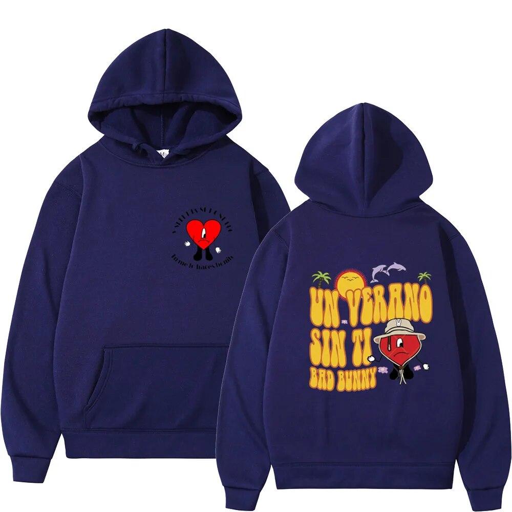 Hot 2022 Unisex Hoodies Hip Hop Bad Bunny UN VERANO SIN TI Print Harajuku Fleece Pullover Male Sweatshirt Women Hoody Clothing Tops