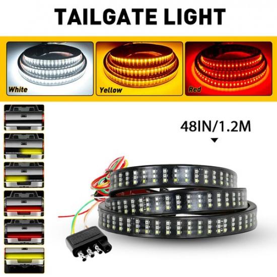 48-дюймовая светодиодная полоса для задней двери грузовика, сигнал заднего хода, стоп-сигнал, указатель поворота