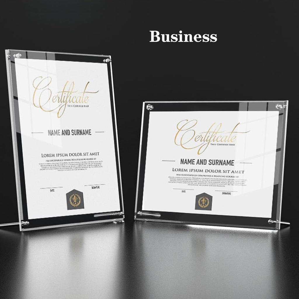 QR Code Signs,5 x 7 Inch Acrylic Mini Sign Holder Clear QR Code Menu Holders with Metal Stand Office Table Display Sign Stand Ad Photo Frame Holder