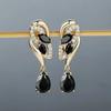Geometric Water Drop Blue Zircon Earrings, Fashionable, Elegant, Luxurious and High-end Women's Earrings
