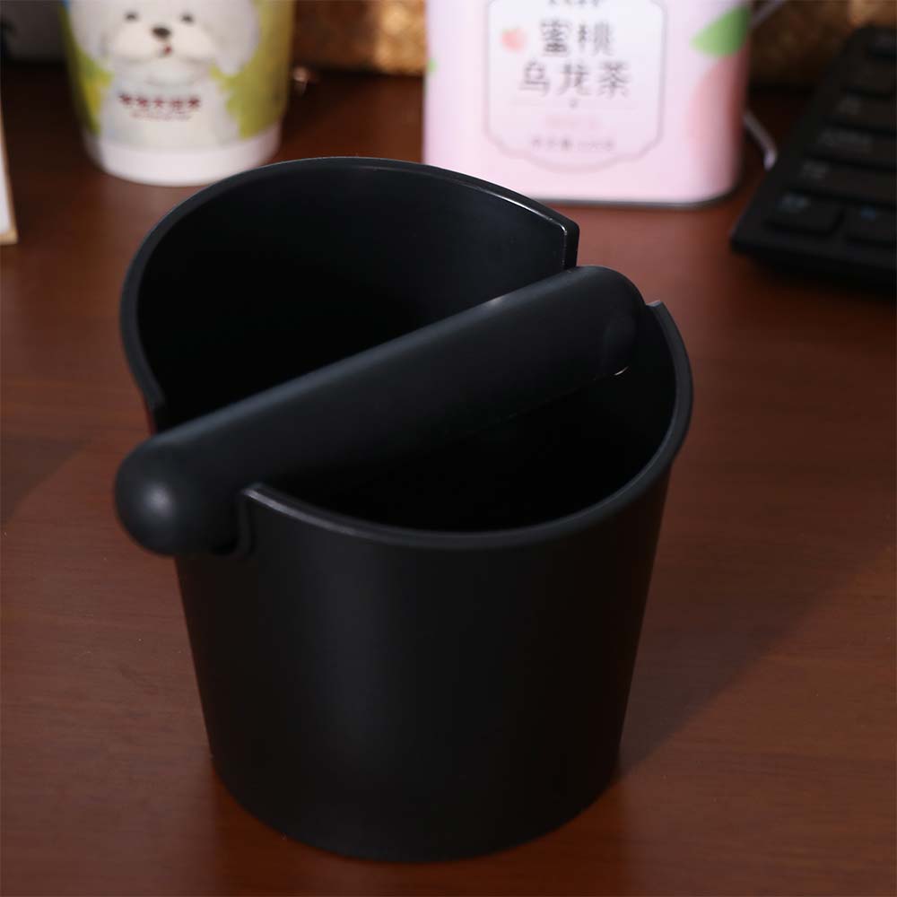 Stainless Steel Coffee Grounds Bucket Rubber Rod Anti Slip Base Coffee Grounds Storage Box Beveled Design Large Capacity