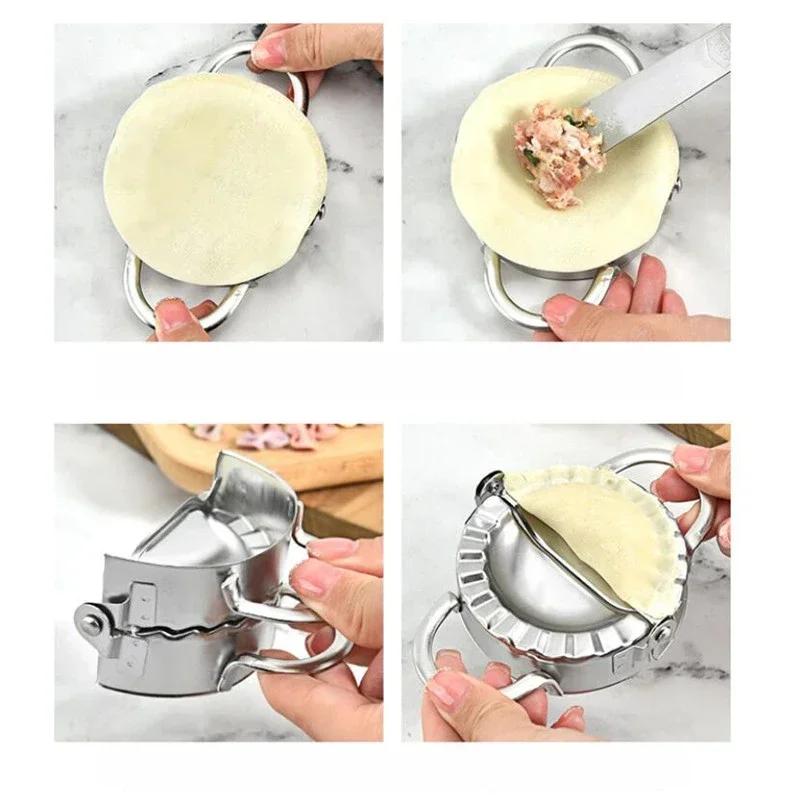 Stainless Steel Dumplings Tool Dumpling Mold Household Manual Press Cooking Room Pastry Baking Dumpling Maker Accessories