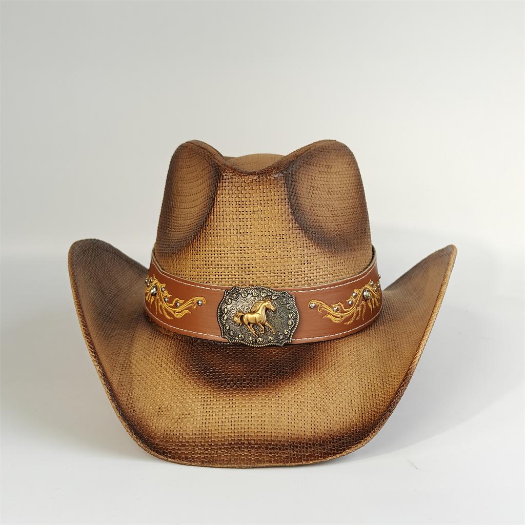 Embroidery Horse Accessories Straw Cowboy Hat For Women Men – Western Sun Hat For Country Concert Rodeo And Cowgirl Hat