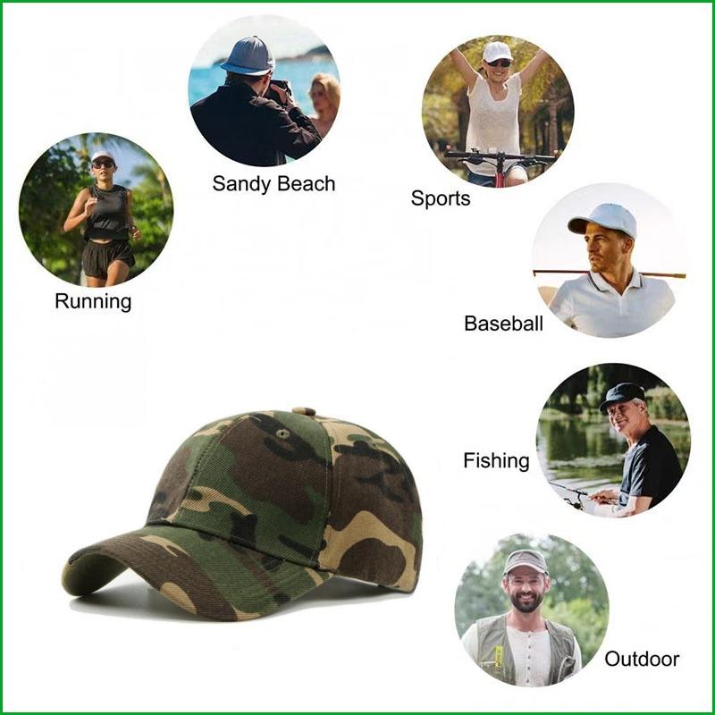 Summer Camouflage Printed Armygreen Running Sunhat Anti-Uv Golf Baseball Cap Outdoor Hiking Cycling Jungle Hunting Sunscreen Hat
