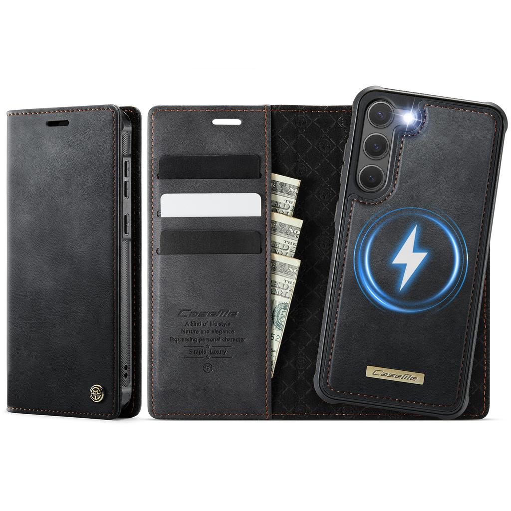 For Samsung Galaxy S23+ Case CASEME C49 Compatible with MagSafe RFID Blocking Detachable Wallet Leather Phone Cover