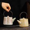 Ceramic Teapot with Side Handle Retro Japanese Style Kungfu Xishi Glaze Home Brewing Tea Set