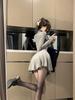 Women's Autumn/Winter Slimming High Neck Fluffy Skirt Dress - Versatile Solid Color, Spicy Girl Style