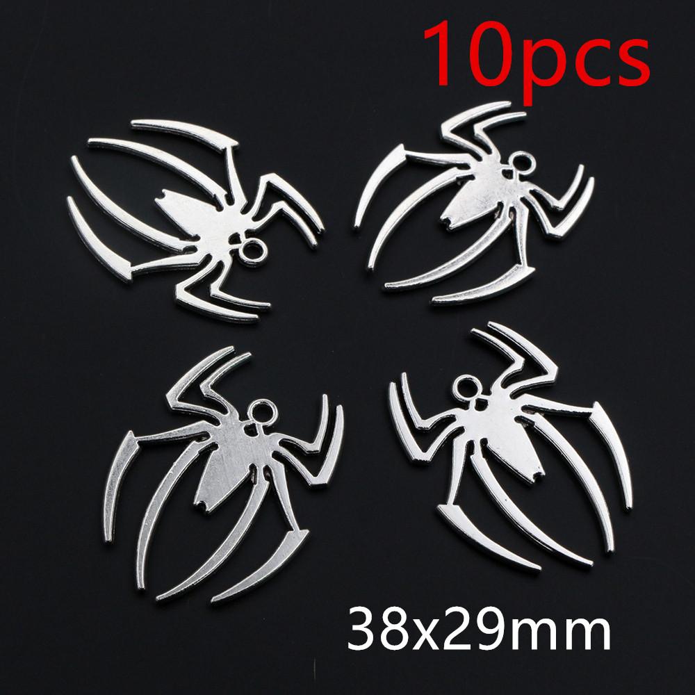 10-20pcs Antique Silver Plated Spider Handmade Charms Pendant DIY Jewelry Making Accessories Findings for Bracelet Necklace