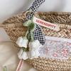 Crochet Flowers Woven Flowers Pendant Car Interior Hanging Decoration Hand Knitted Bags Decoration Handmade Key Pendants Household Decoration