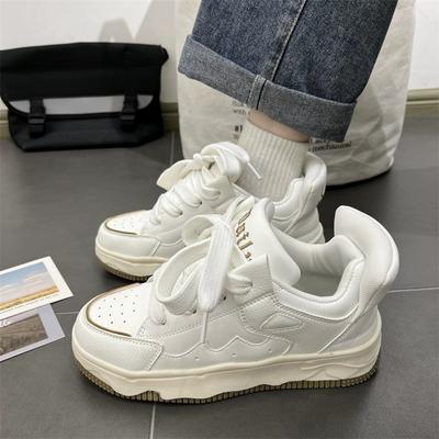 Student High-top Shoes Sports Shoes Women's Casual Shoes Spring New Velvet Versatile Platform White Shoes
