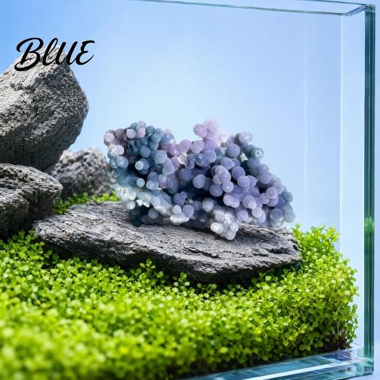 Smooth Polished Rocks Natural Grape Agate Crystal Cluster Mineral Gemstone Stone Rock Energy Generators for Aquarium Terrarium Decor Unique