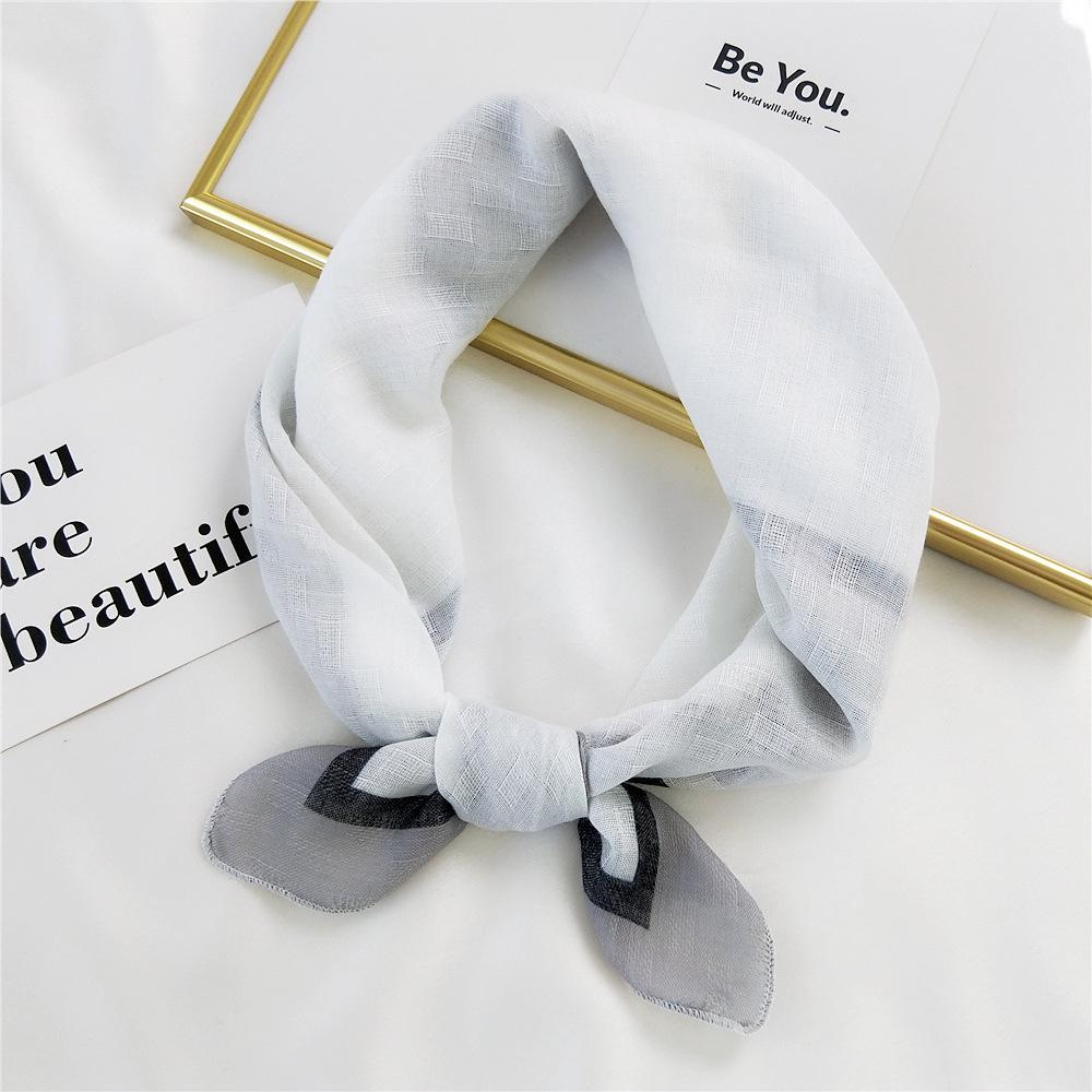 

Новый однотонный шарф для женщин на весну и осень, универсальный ремешок на запястье, повязка на голову, модное украшение, защита шеи для студентов, небольшой шарф 58*58cm