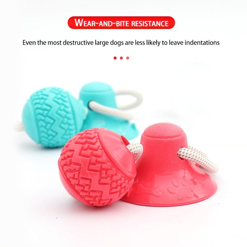 Dog Toys TPR Ball Teeth Grinding Cleaning Teeth Pet Play Suction Cup Elastic Pull Rope Chew Toy Dog Supplies