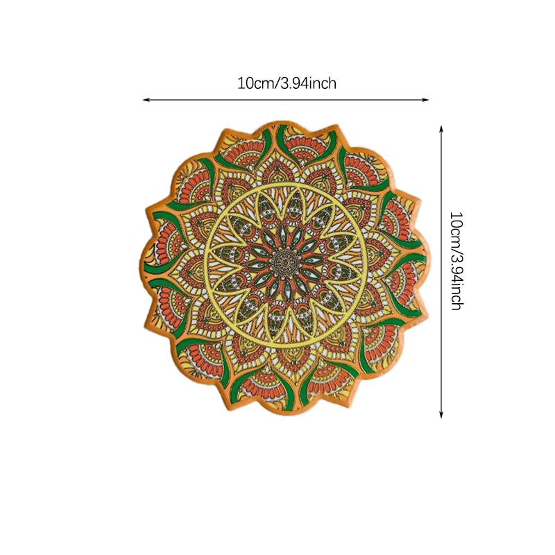 New Bronzing Bohemian National Style Creative Home Mandala Bronzing Process Retro Heat Insulation Placemat Coaster