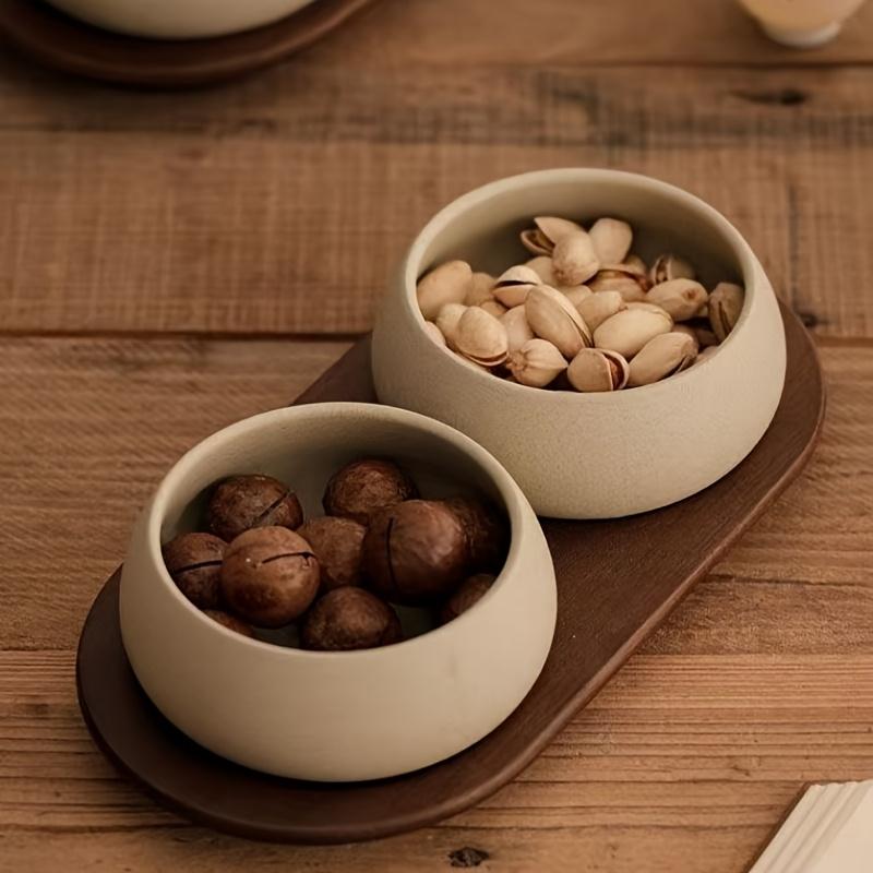 Traditional Chinese Snack Tray Tableware Dried Fruit Plate Coffee Bean Storage Can Pepper Salt Jar Kitchen Storage Home Decor
