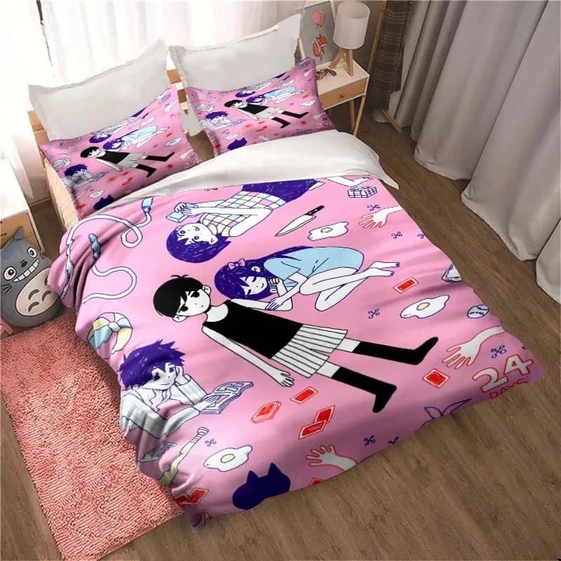 Fashion 3D Printed Anime Omori  Bedding Set All Seasons 2/3 Piece Double Duvet Cover Set Twin King Size Bedclothes Home Textile