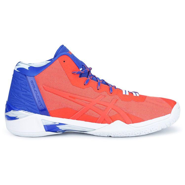 Asics Gel-Burst 23 Kulatá špička Šněrovací Středně vysoké Basketbalové boty Pánské tenisky Oranžová Modrá 1061A018-816