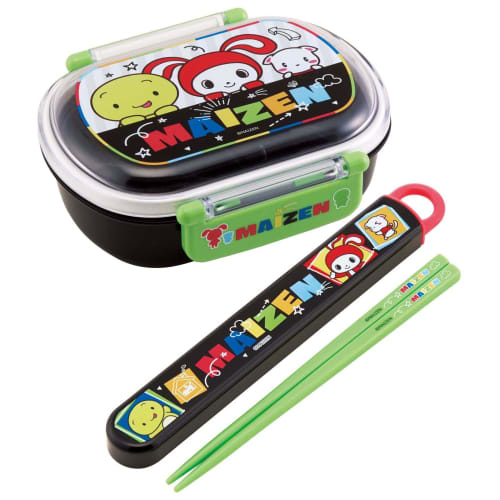 Skater Lunch Box Chopstick Box Set Chopsticks 16.5cm for Children Antibacterial Treatment Maizen Sisters Easy to Open Sliding Type Made in Japan ABS2A