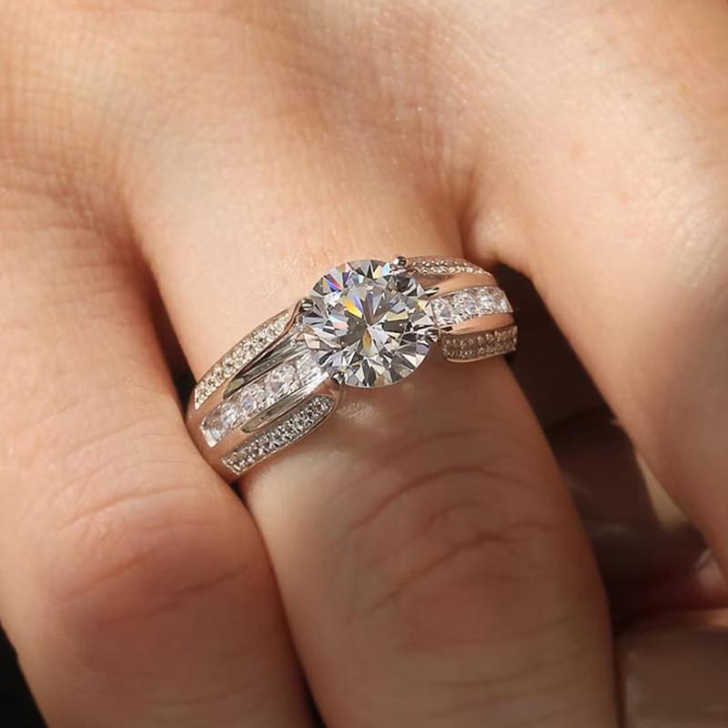 KupferWunderschöner Trendiger Unendlichkeitsring Damen Finger Schmuck Helles Rundes Zirkonia Luxuriöses Hochzeitsring Zubehör 6 brown