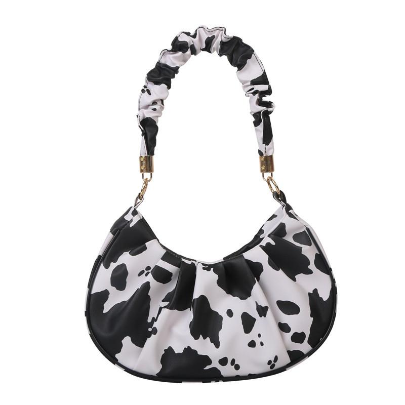 Fashionable Fall Moon Bag For Women Stylish Animal Print Shoulder Handbag