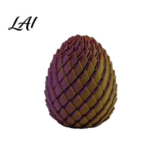 Lightweight Egg Toy 3D Printed Twisting Stress Relief Spiral Easter Dragon PLA