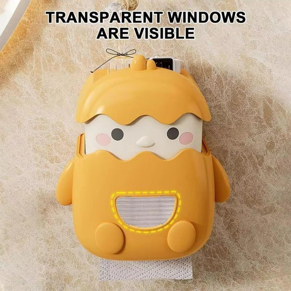 Chick Shape Wall Mounted Tissue Holder Cartoon Toilet Paper Container  Garbage Bag