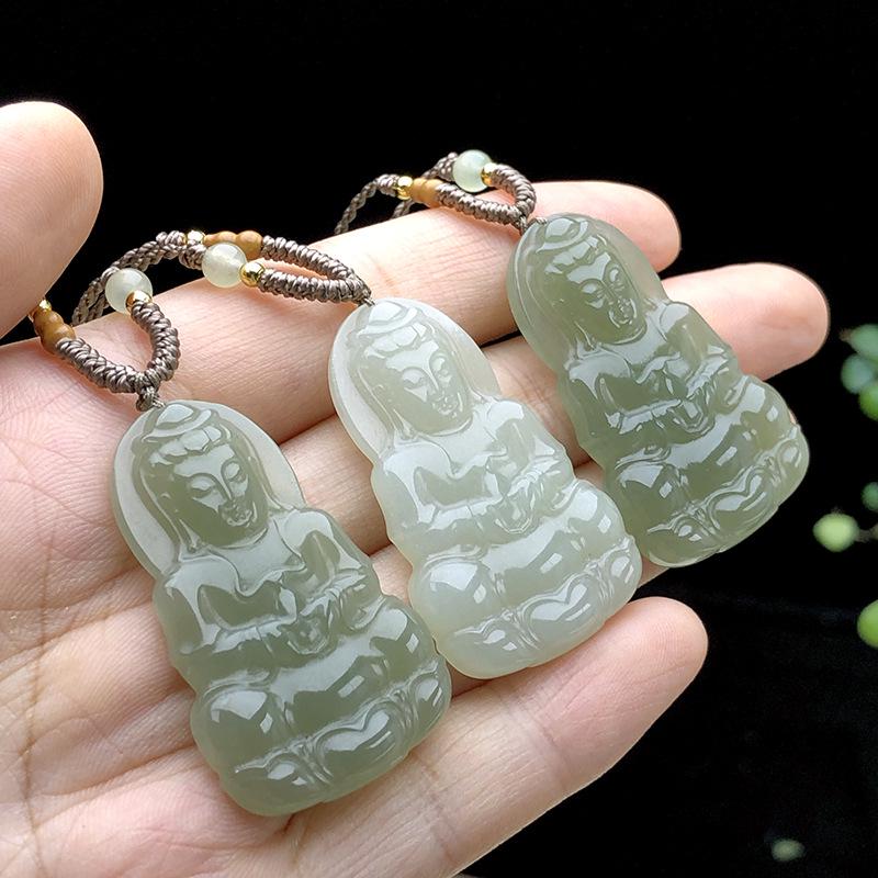 Hetian Jade Pi Xiu Pendant Charm - Qingbai Stone Necklace for Couples