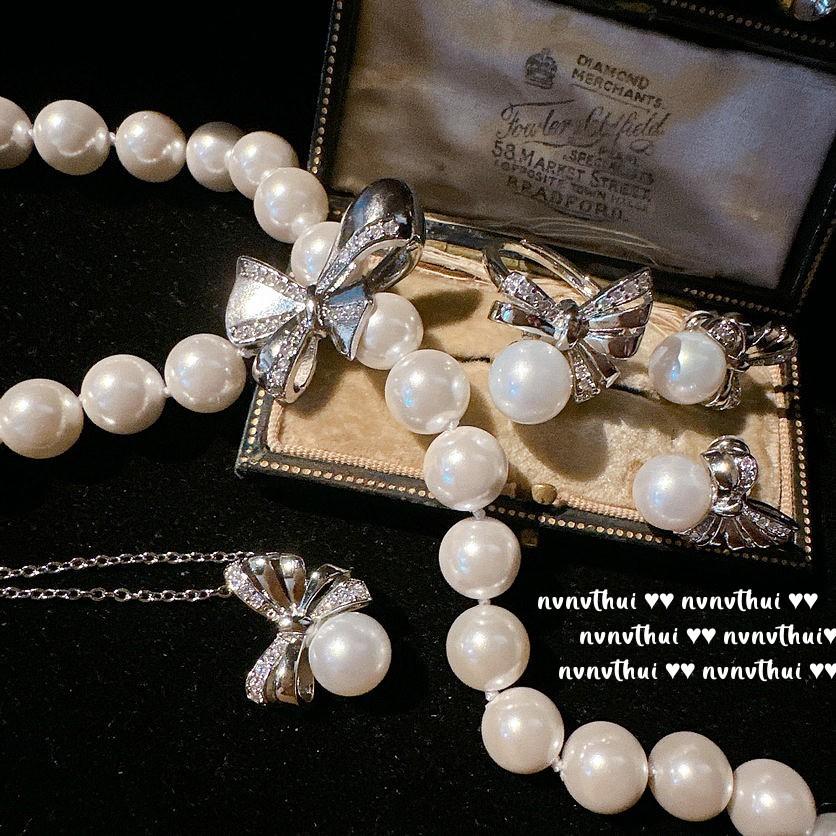 Princess On The Run, Bow Jewel Pearl Necklace, Farah, Deep Sea Beads, Butterfly Zircon Ring Set