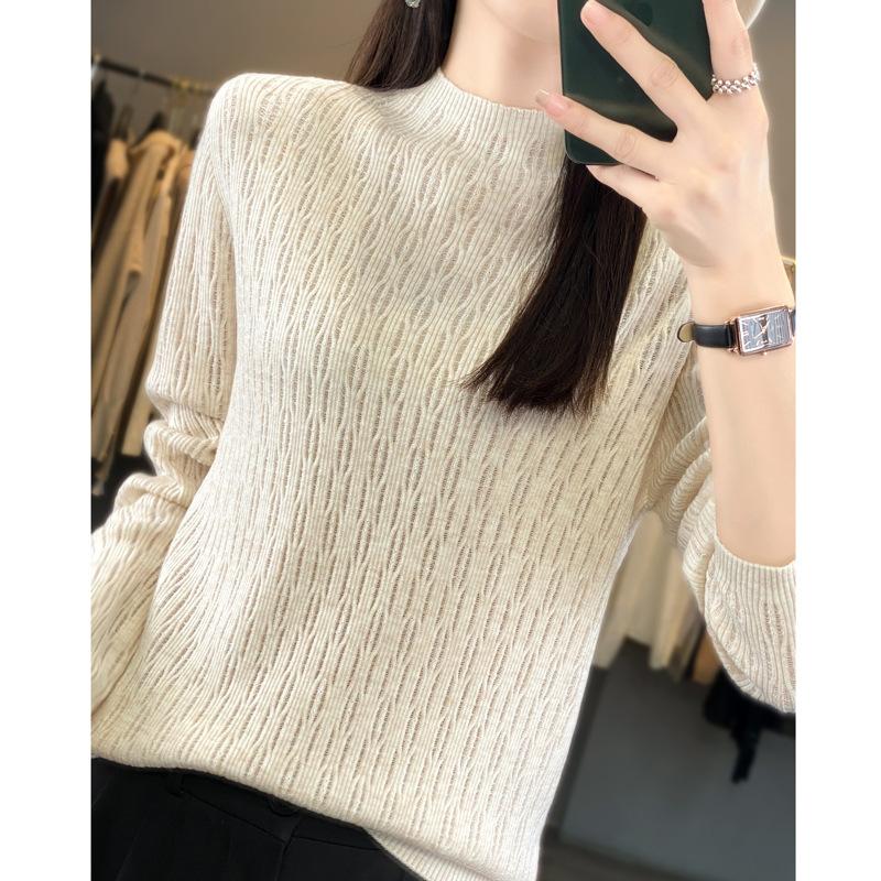 

Вязаная теплая свободная смесовая осенне-зимняя рубашка короткая базовая ажурный полуприлегающий свитер тонкой имитации женская одежда новая S