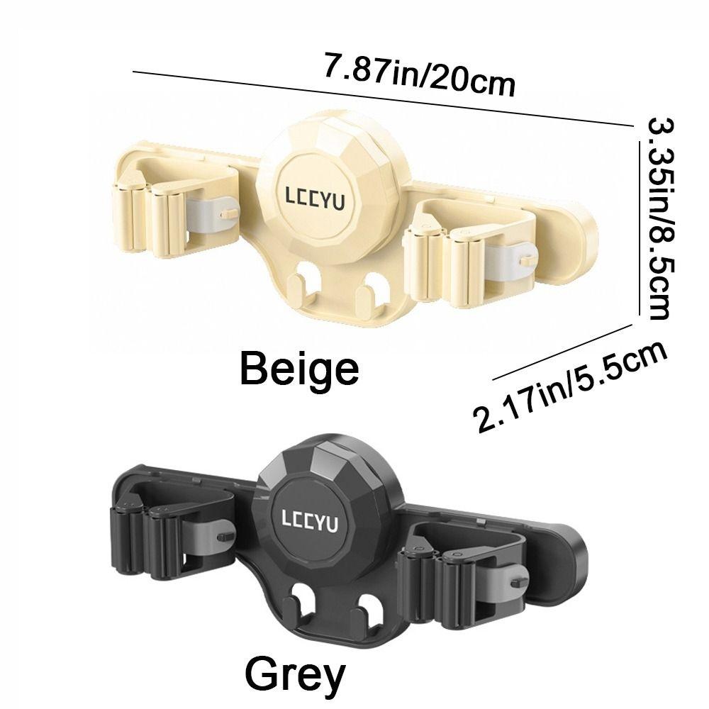 2 st ABS Sugkopp Mopphållare Väggmonterad Kvastkrok Praktiskt Moppklämma Ställ för Hemmet