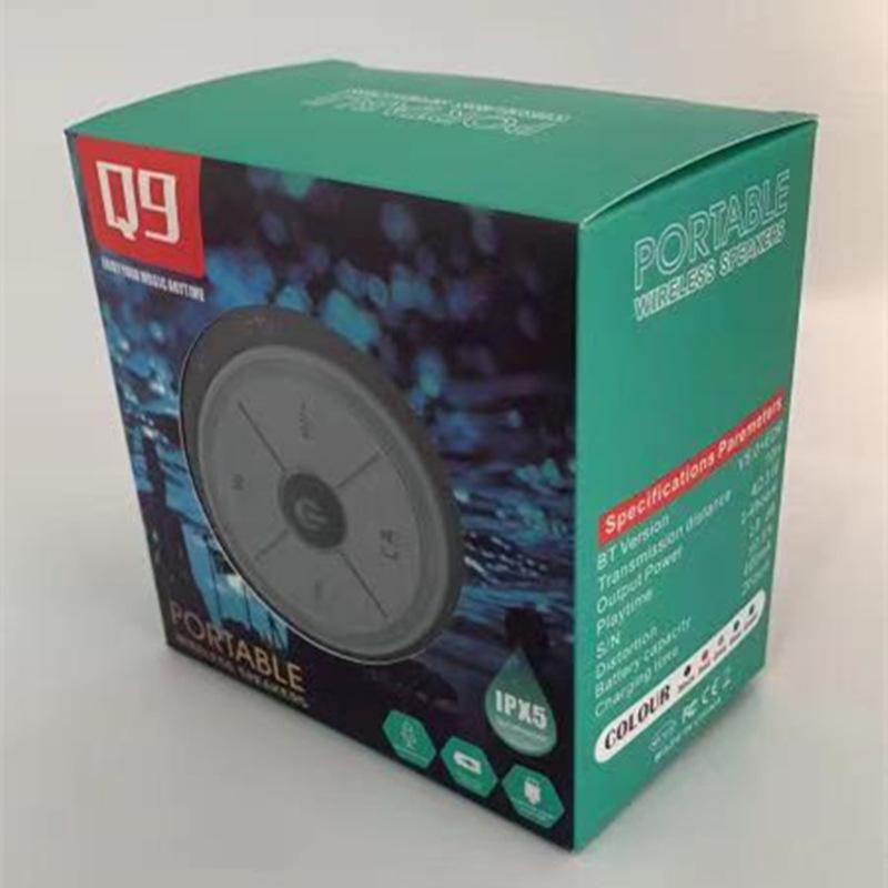 Q9 Bluetooth LED Speaker: Waterproof, Suction Cup, Card Insert, Wireless Mini Speaker for Bathroom.