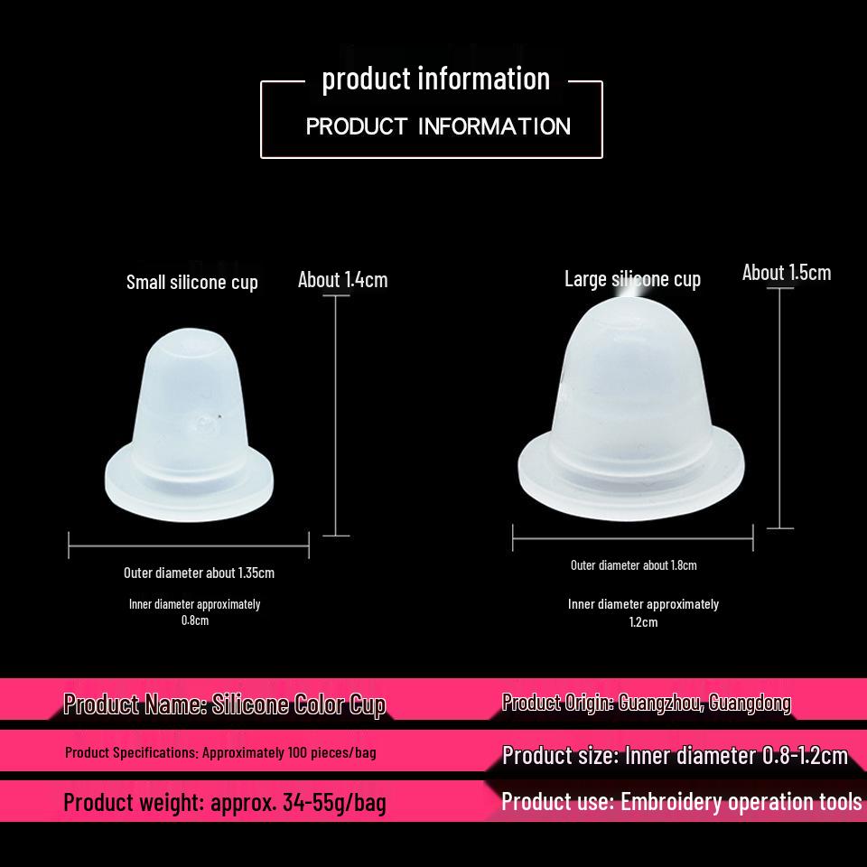 100 Silicone U-Shaped Pigment Cups for Microblading - Soft, Needle-Friendly Design