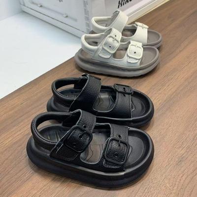 Boys Sandals 2025 New Summer Children Open-toed Beach Shoes Fashion Retro Belt Buckle Girls Casual Shoes Trend