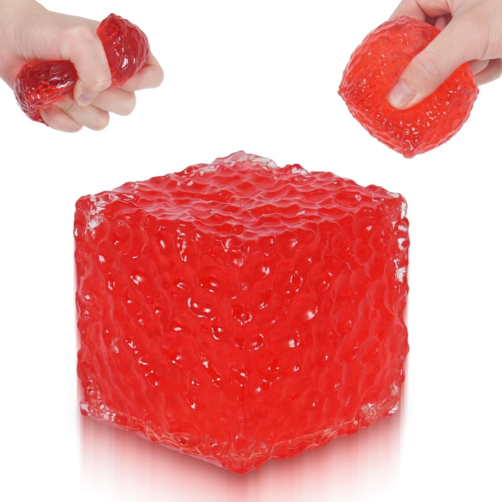 

Honeycomb Ice Cube Squishy Toys for Adults, Stress Cube Ball, Soft Ice Squishy Fidget Stress Relief Balls for Office Desk Deco червоний