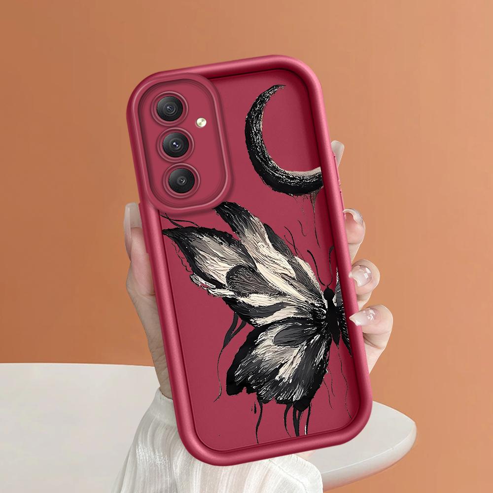 

Мягкий силиконовый квадратный чехол с рисунком лестницы для телефона, полное покрытие, противоударный защитный резиновый чехол для камеры для Samsung Samsung S24 Ultra 5G темно-красного