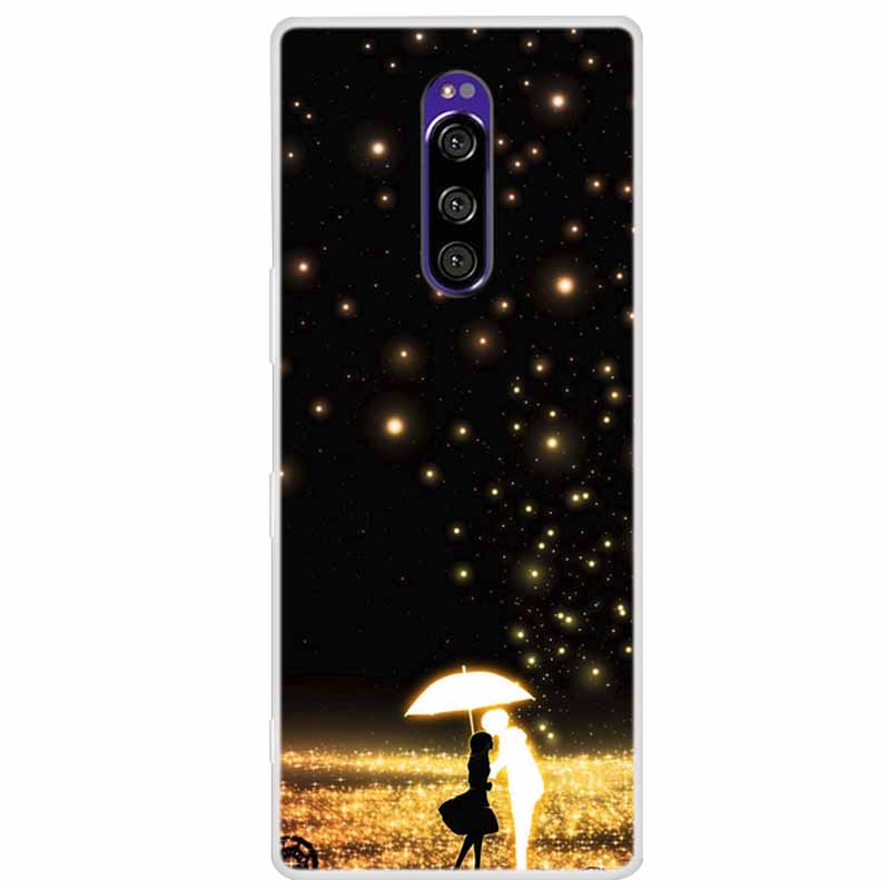 For Sony Xperia 1 Case Luxury Animals Transparent Cover for Sony Xperia1 XZ4 SO-03L SOV40 J8110 J9150 J8170 Phone Shells Covers