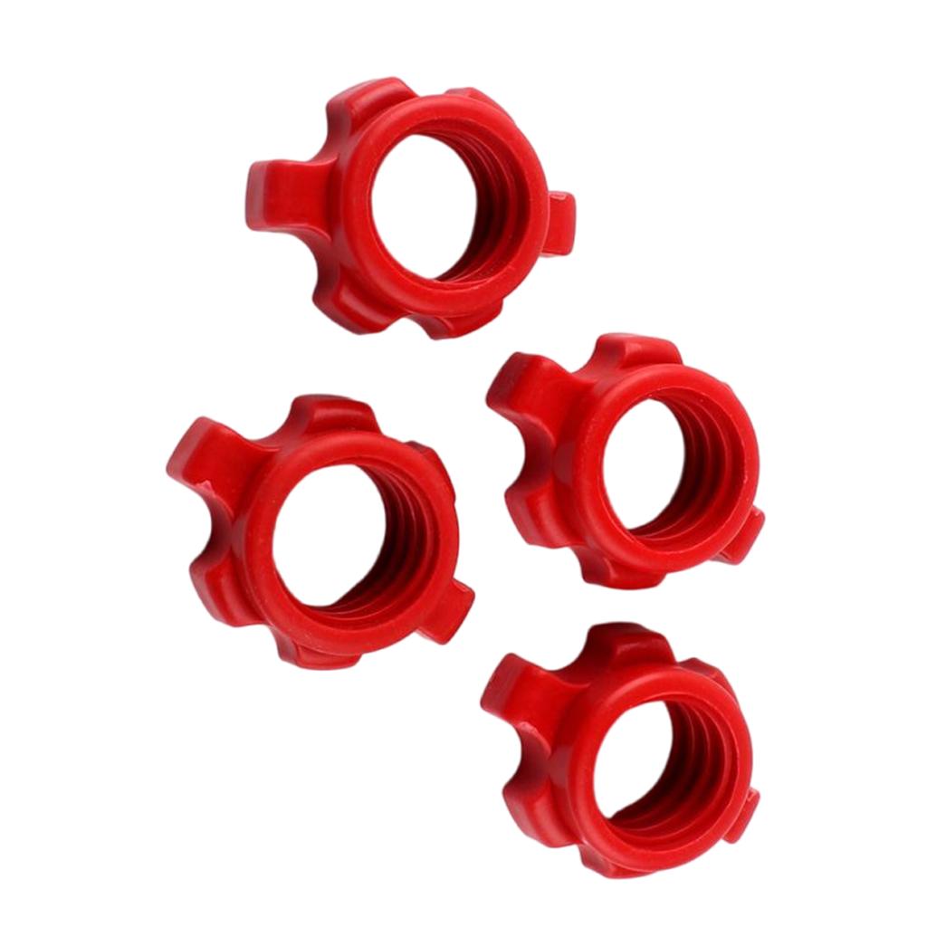 4Pcs Nonslip Dumbbell Hexagonal Nut Plastic Spinlock Collars Dumbbell Rod Nut Training Sports Accessories Enduring