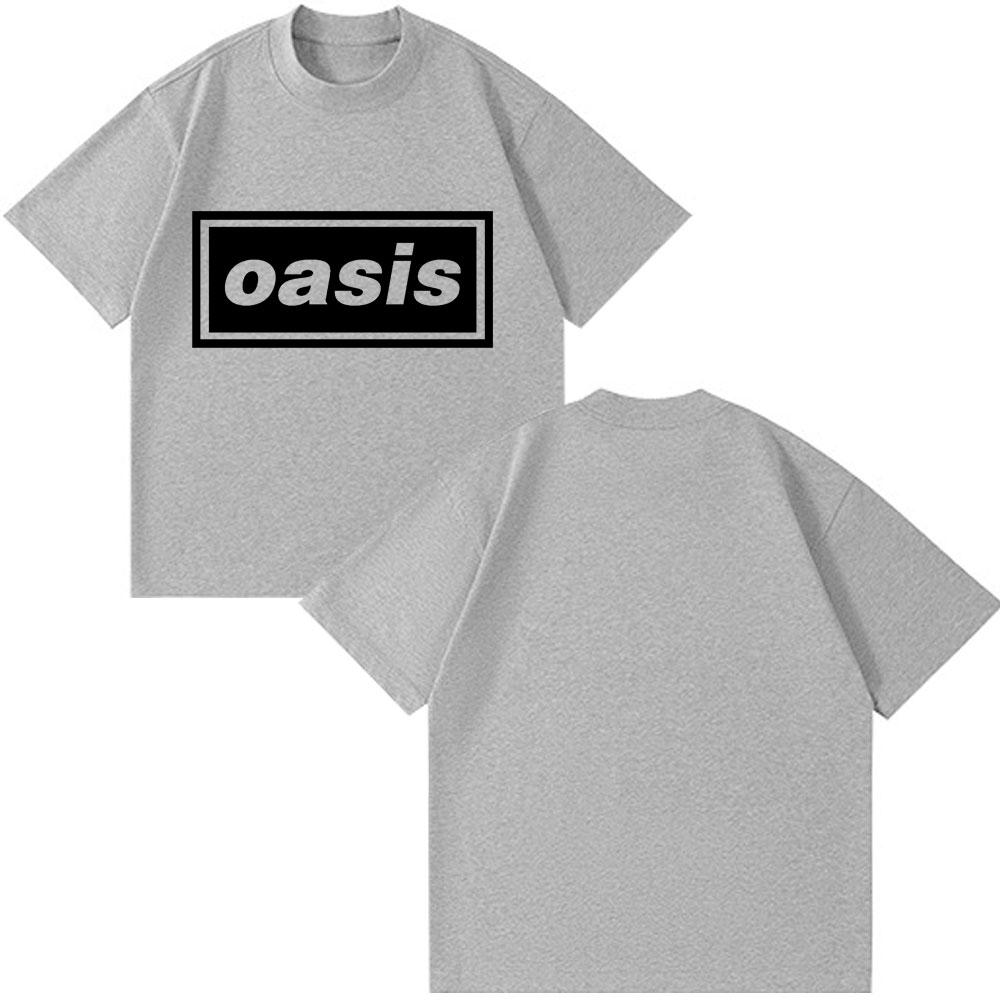 Rock Band O-Oasis Logo Print Vintage Men Women Clothes for Teens  Fashion Clothing Oversized Cotton Oversized Style T-shirts