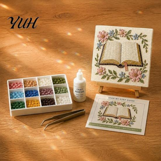 Meaningful Spiritual Art Projects Christian Sea Glass Kit, DIY Religious Mosaic Kit for Adults, Faith Bible Based Creative Hobbies Inspired