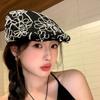 Casual Versatile Forward Cap Flower Embroidery British Hat Fashion Beret  For Lady Girl