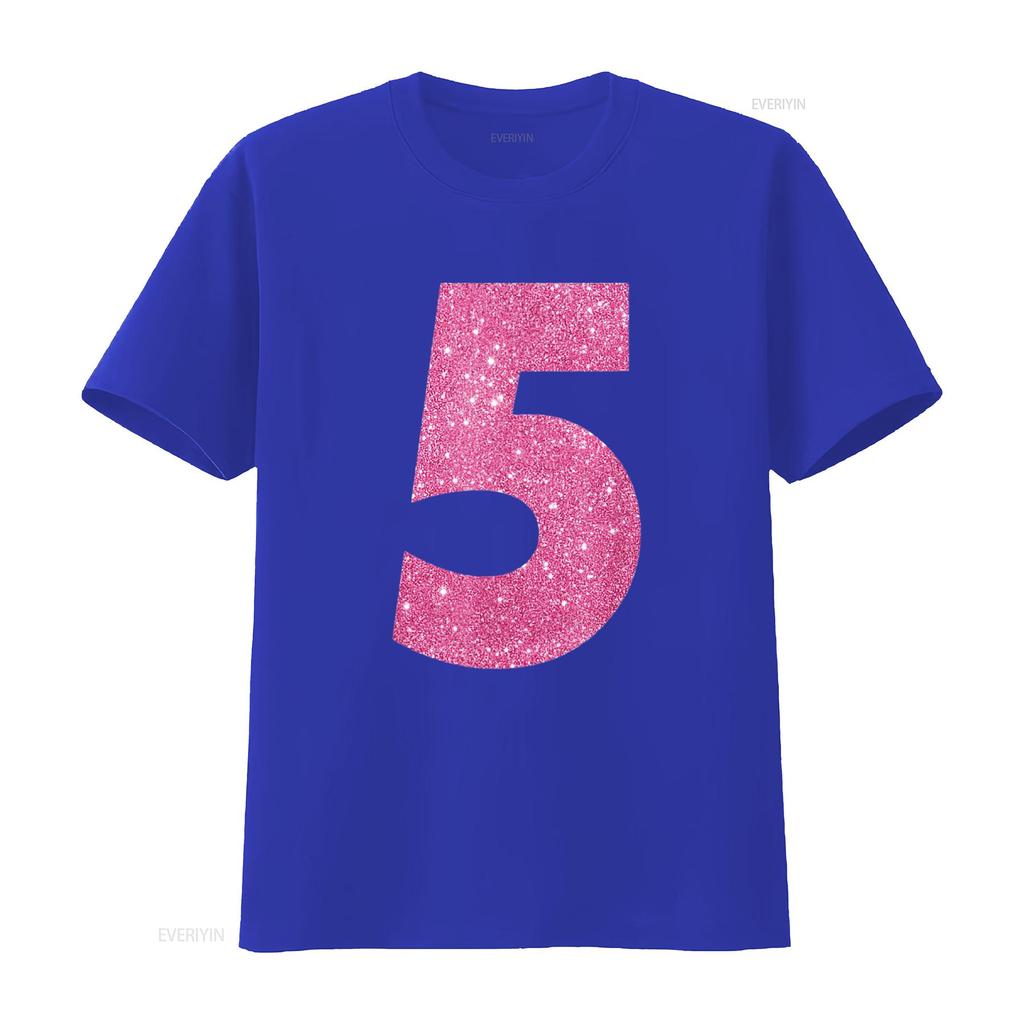 5Th Birthday Bling T Shirt For 5 Year Old Girls vintage Washed Unisex Versatile Top For Everyday Wear graphic Soft Stretched