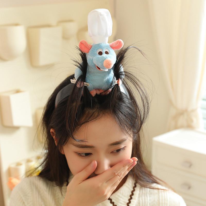 Ratatouille Mouse Plush Toy Headband Adorable Hair Accessory Stuffed Gift Doll