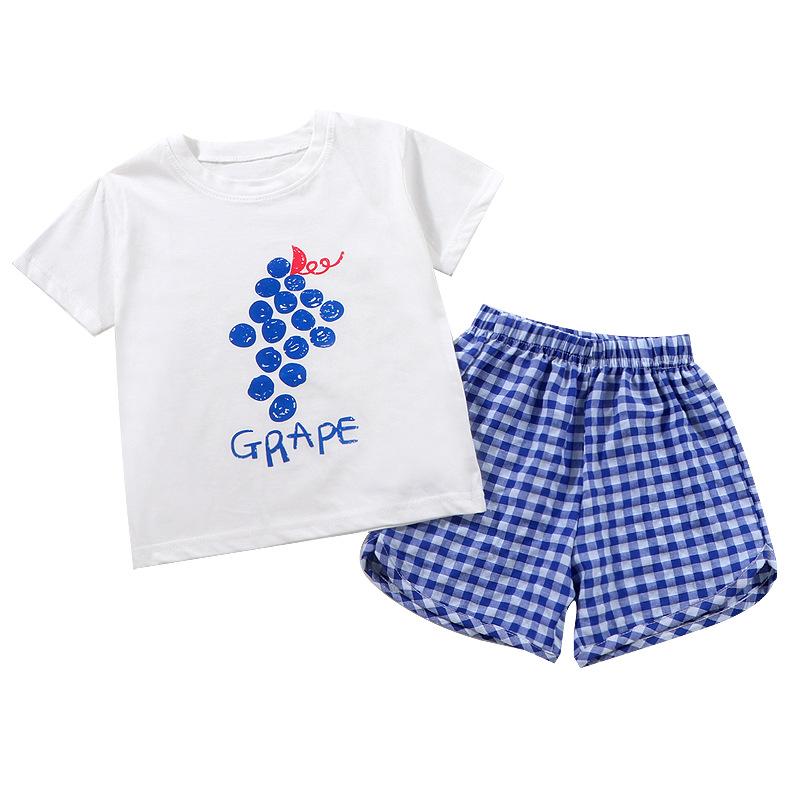Baby Girl Summer Cotton Short Sleeve Set Cute Fruit Print Shorts Two Piece Outfit Kids Casual Clothing