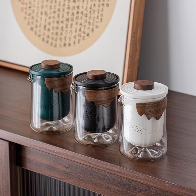 Jade white porcelain travel tea set, one pot of six cups, outdoor boutique, portable and anti-scalding express cup, high-end gifts.