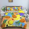 Cartoon Pineapple Duvet Cover Cute Tropical Fruit Pineapple Bedding Set Twin for Girl Teen Delicious Summer Food Comforter Cover