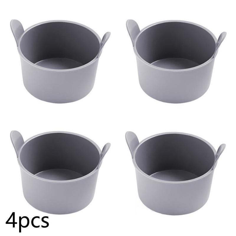 4Pcs Reusable Nonstick Silicone Ramekins Easy Release Air Fryer Muffin Cups Egg Baking Molds for Camping Baking