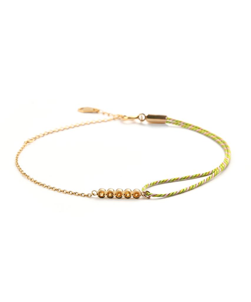 Saai Sunshine Citrine String Anklet (Yellow Gold)