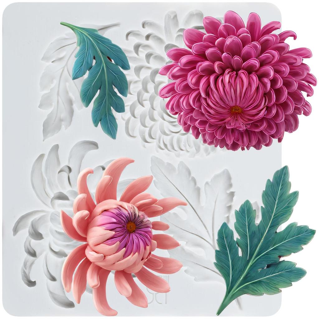 Daisy Flower Silicone Mold Chrysanthemum Fondant Molds Cake Decorating Tools Cupcake Topper Candy Sugar Craft Gum Paste Polymer Clay